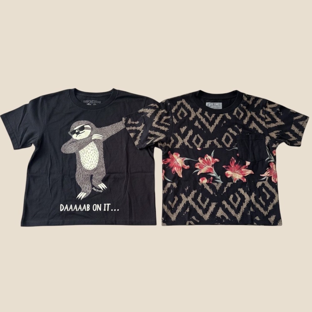 Tillys Streetwear S/2 Black SS Tees Riot Society & Lira B Cortez size MD cotton